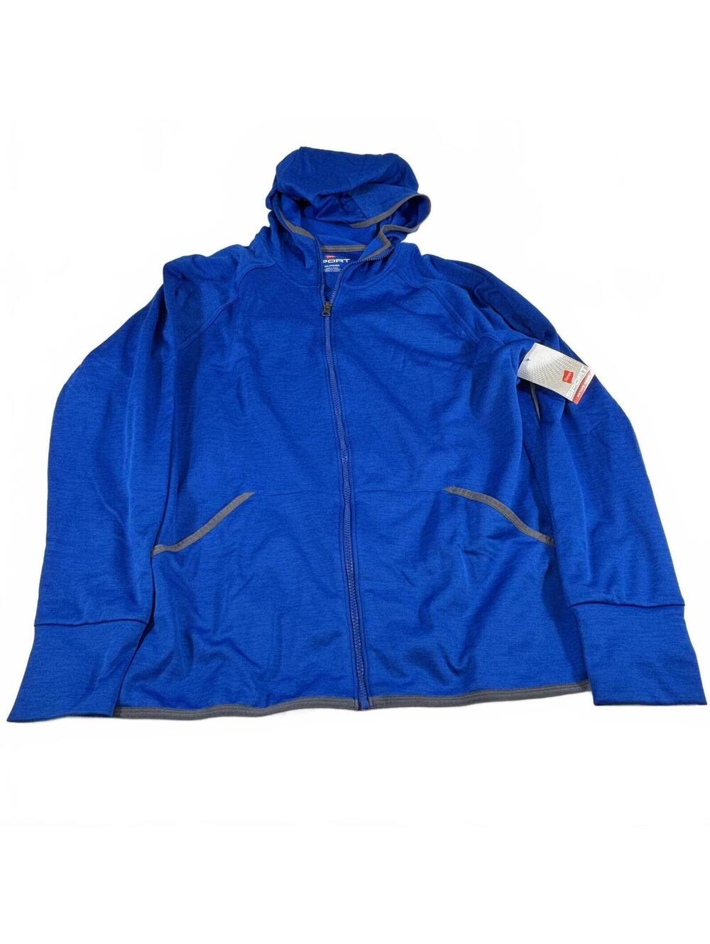 Hanes Sport Women's Blue Performance Fleece Zip Up Hoodie 2XL NWT